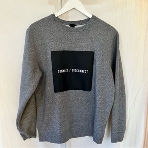 H&M Crew Neck Connect Disconnect Sweatshirt Gray